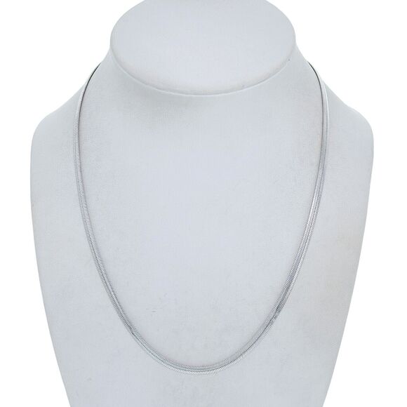 Vintage Italian Sterling Silver 925 3.5mm Herringbone Chain Necklace 18" - Picture 1 of 3